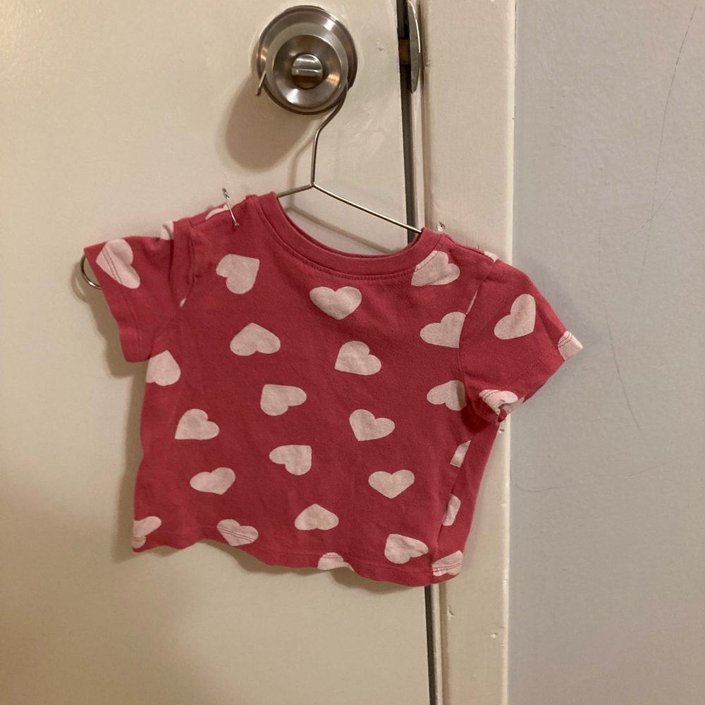 Heart Patterned Pink Kids Shirt